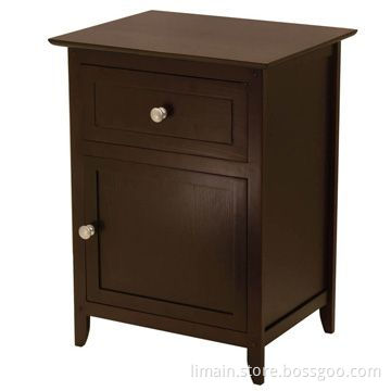Nightstand with Espresso Finish and Tapered Legs